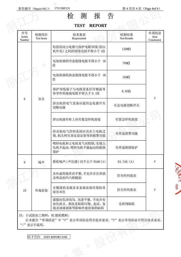 85型锥形同向双螺杆铝塑板挤出机经过权威机构检测5.jpg 85型锥形同向双螺杆铝塑板挤出机经过权威机构检测5.jpg